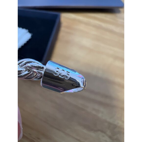 925 Sterling Silver Clasp Italy Rope Necklace Men's 16" Twisted Chain 2.5MM NEW - Picture 7 of 10